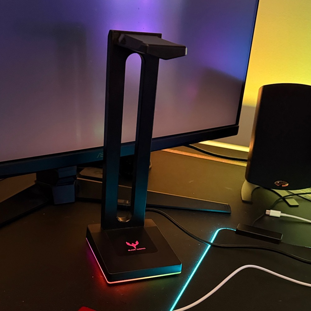 Blade Hawks RGB Gaming Headphone Stand with 3.5mm AUX and 2 USB Ports